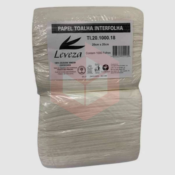Papel toalha leveza Flamingo 20x20cm c/1000un TI20.1000.18