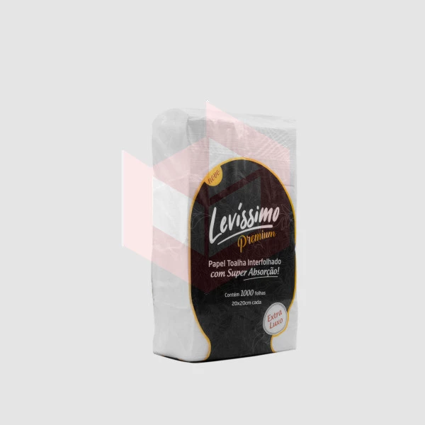 Papel toalha Levíssimo Premium extra luxo 20x20cm c/1000un