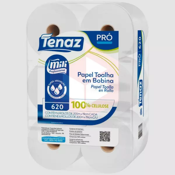 Papel toalha Mili Pro Tenaz 6x19x200m r-620
