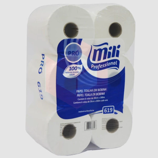 Papel toalha Mili Pro Tenaz 6x20x200m R-619