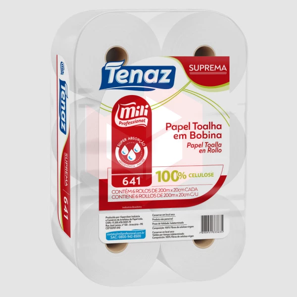 Papel toalha Mili Tenaz Suprema 6x20x200m R-641