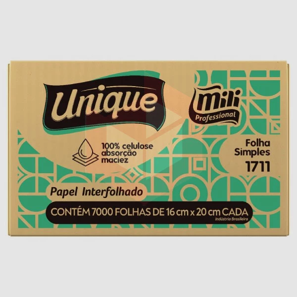 Papel toalha Mili Unique 16x20cm c/7000un R-1711