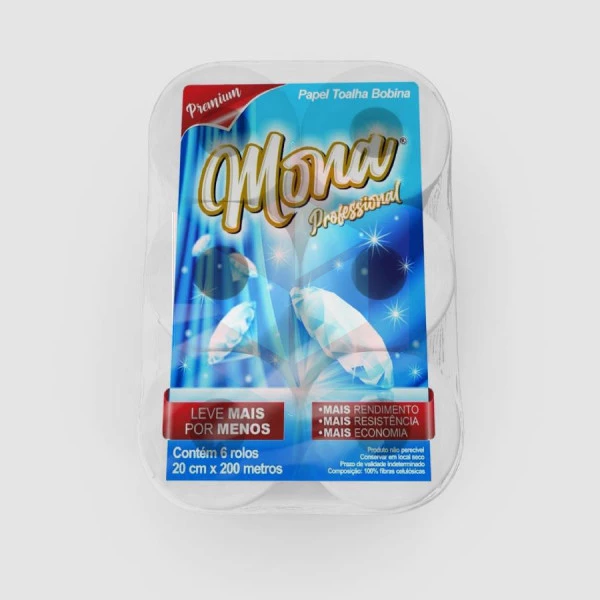 Papel toalha Mona premium professional 6x20x200m  