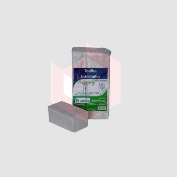 Papel toalha Presydenty branco 2 2d 20x20cm c/1000un