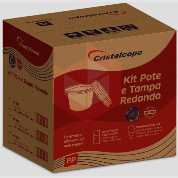 Pote Cristalcopo pp com tampa KP250ml 20x25un