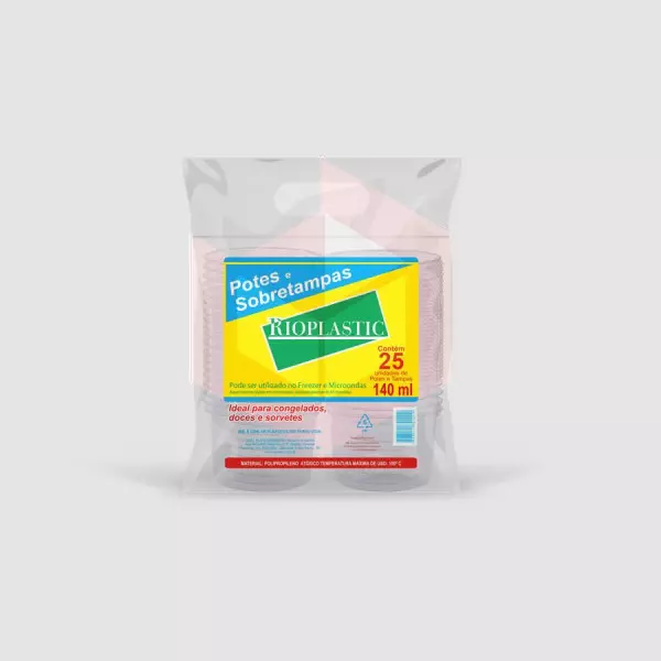 Pote redondo com tampa 140ml Rioplastic 40x24un