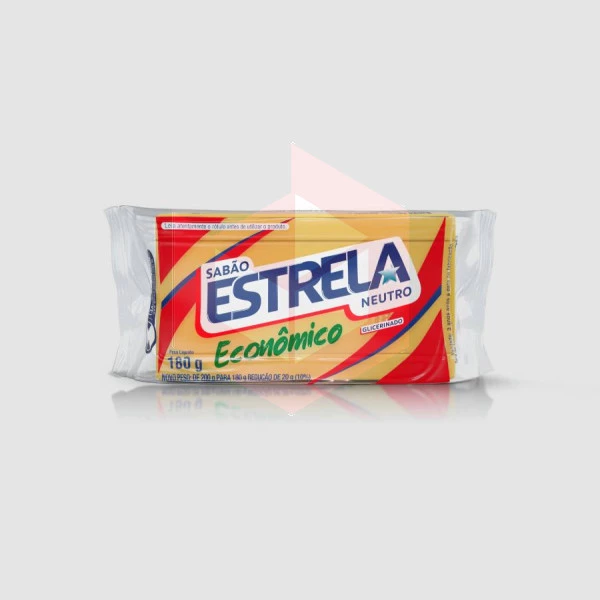 Sabao em barra glicerinado neutro Estrela 180g