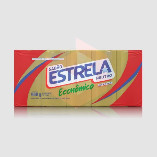 Sabao em barra glicerinado neutro Estrela 5x180g