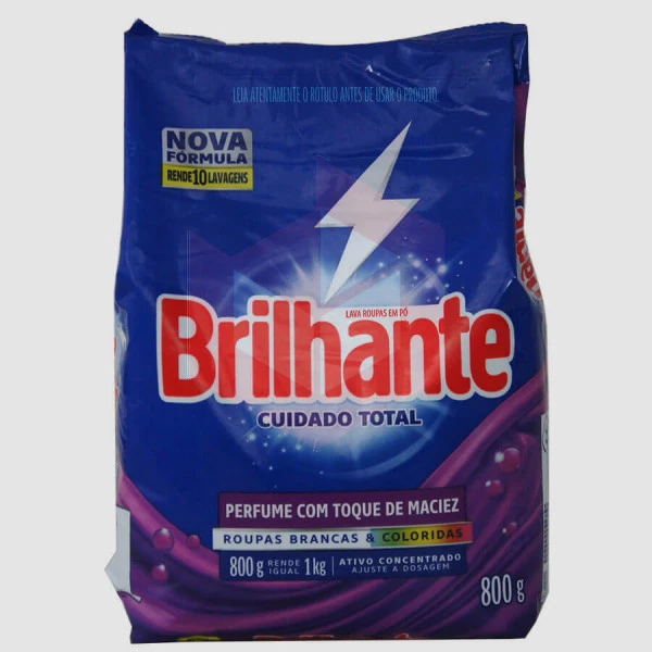 Sabao lava roupa po Brilhante Cuidado Total 800g