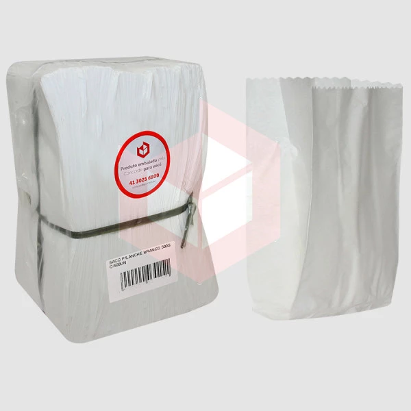 Saco de papel branco 500g Mirimpel c/500un 