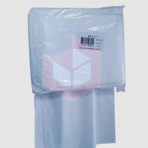 Saco plastico branco cachorrão quente 11x30cm c/500un