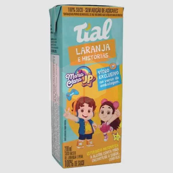 Suco de laranja e pera 100% Tial 24x200ml  validade 23/08/26