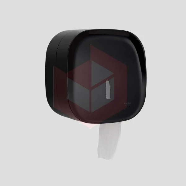 Suporte papel higienico rolao preto Invoq 340214