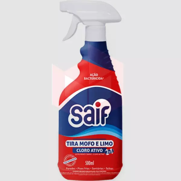 Tira mofo e limo Saif cloro ativo pulverizador 500ml  