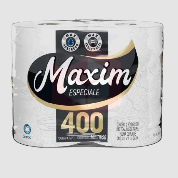 Toalha de papel Maxim 400 especiale 10pcx2rlx200un 