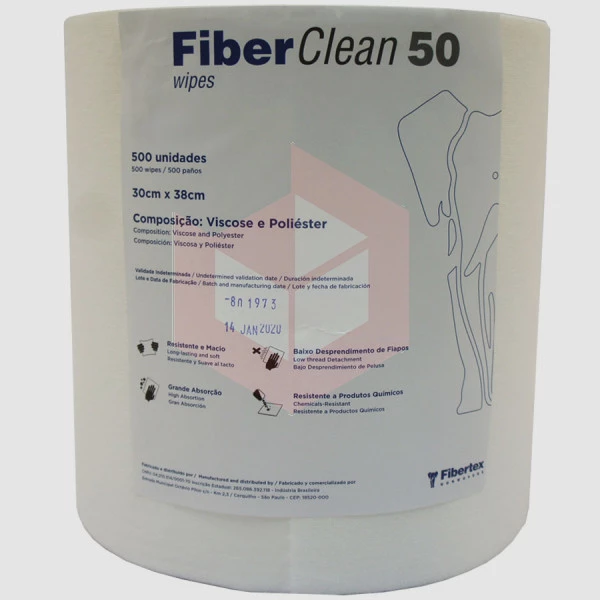 Wipes Fiberclean 50 branco 30x34cm c/500un