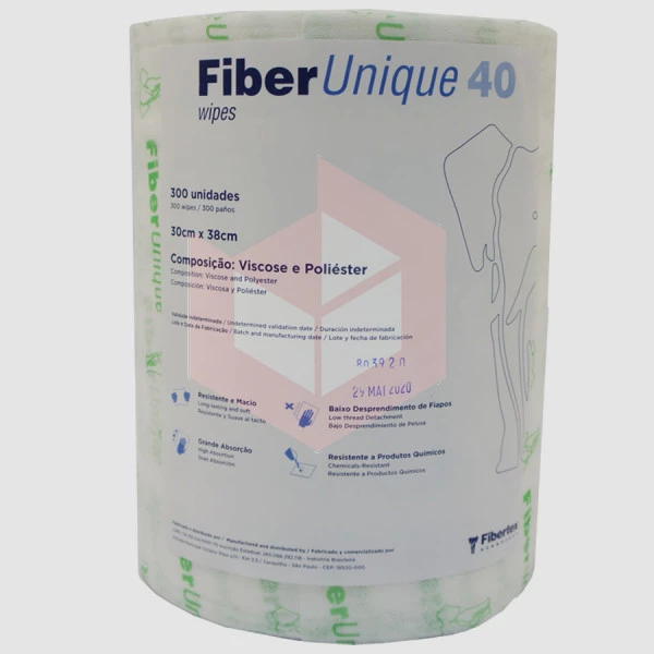 Wipes Fiberunique 40 branco e verde 30x34cm c/300un
