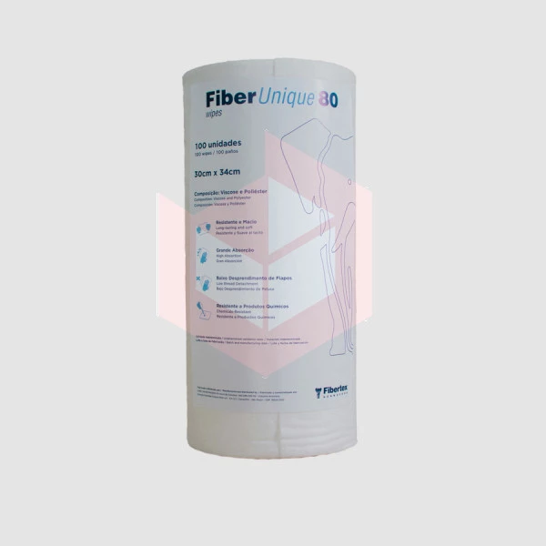 Wipes Fiberunique 80 branco 30x34cm c/100un