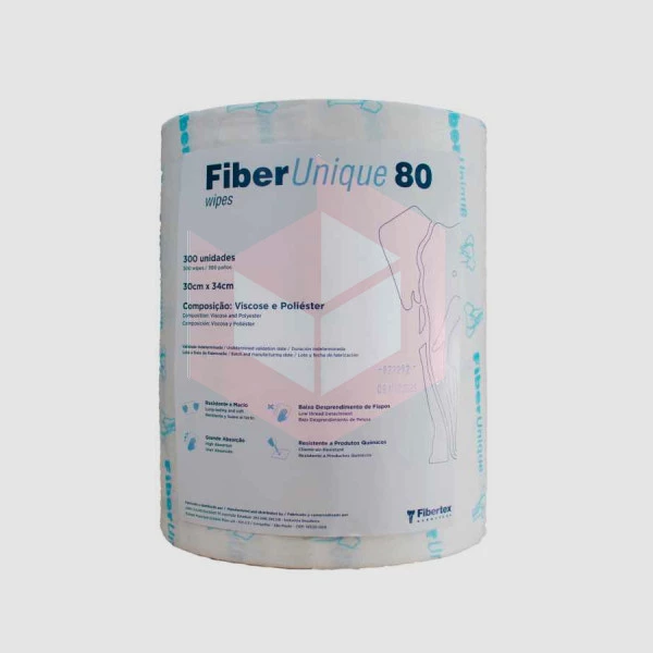 Wipes Fiberunique 80 branco e azul 30x34cm c/300un