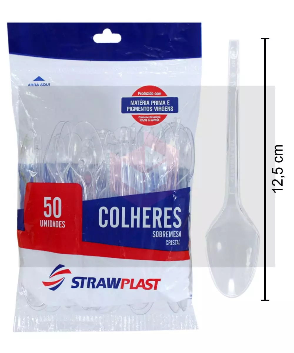 Colher Straw 200 csc621 Sobremesa Cristal c/50un