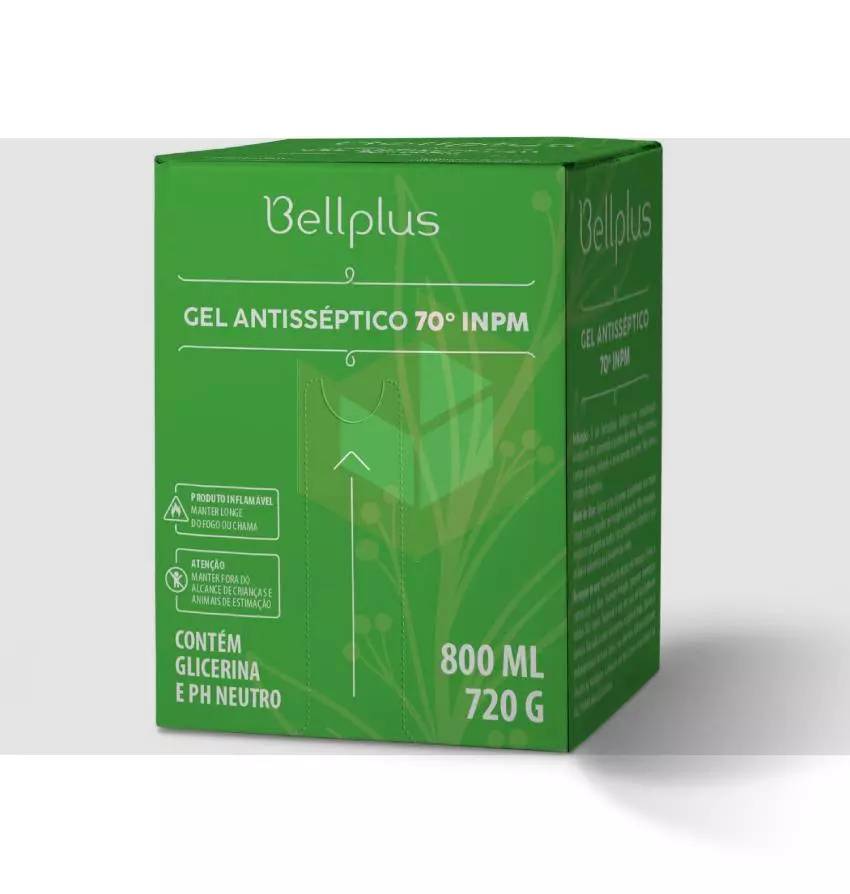 Álcool Gel 70% Antisséptico BellPlus 800ml | Concorde