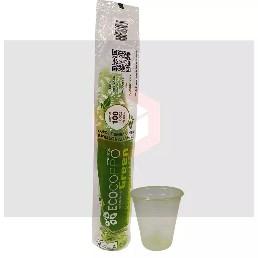 Copo Ecocoppo Green Bio 180ml com 100 Unidades | Concorde