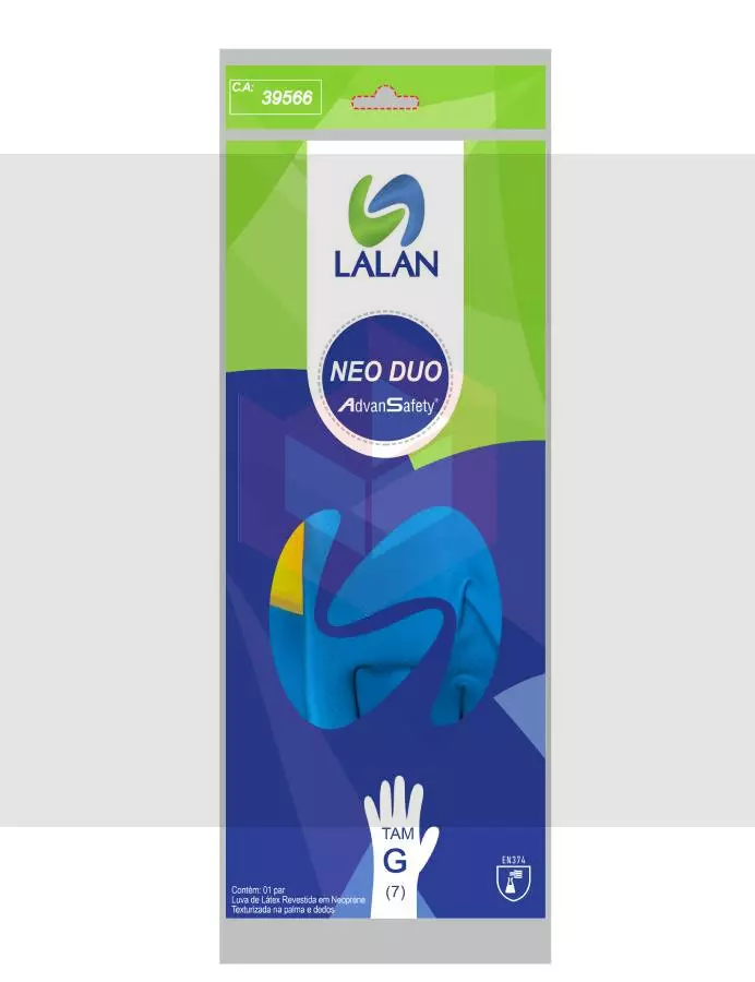 Luva bicolor neo duo grande Lalan