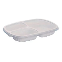 Bandeja plástica G330 3 divisórias 1150ml c/tampa Galvanotek c/100un