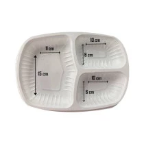 Bandeja plástica G331 3 divisórias 850ml c/tampa Galvanotek c/100un