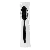 Colher refeição master preta embalada Plastfood c/100un