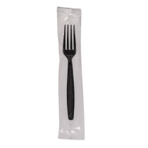 Garfo refeição master preta embalada Plastfood c/100un