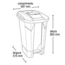 Lixeira com pedal 120l preta Arqplast 25749