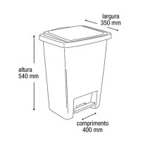 Lixeira com pedal 35l preta Arqplast 25867 
