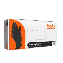 Luva nitrilo preta sem po g Medix c/100un 