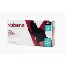 Luva nitrilo preta sem pó média Vabene c/100un