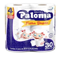 Papel higienico Paloma folha dupla 4rlx30m  
