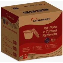 Pote Cristalcopo pp com tampa KP250ml 20x25un
