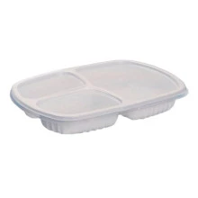 Bandeja plástica G330 3 divisórias 1150ml c/tampa Galvanotek c/100un