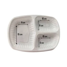 Bandeja plástica G331 3 divisórias 850ml c/tampa Galvanotek c/100un