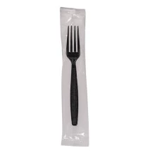 Garfo refeição master preta embalada Plastfood c/100un