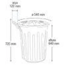 Lixeira 100l preta com tampa+roda Arqplast CF100RPT