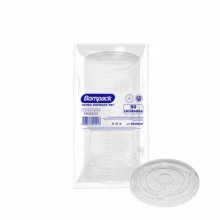 Tampa plana pet sem furo Bompack 20x50un