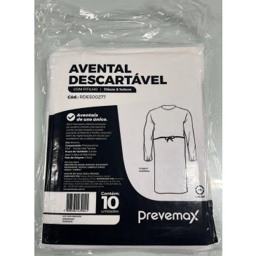 Avental tnt bco m.longa Prevemax c/10un RDES00277