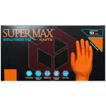 Luva nitrilo sem po gg laranja Supermax c/90un 
