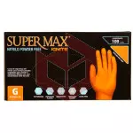 Luva nitrilo sem po grande laranja Supermax c/100un 