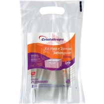 Pote retangular com tampa KR-500ml Cristalcopo c/25un