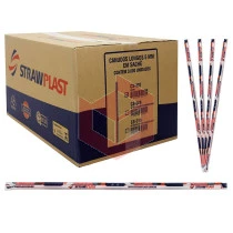 Canudo Straw CS307 rígido 26cmx5mm listrado sachê c/3000un 