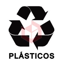 Adesivo coleta seletiva vermelho plásticos S05
