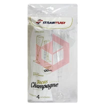 Taça champagne Straw 676 cristal 120ml c/4un