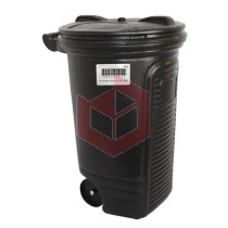 Lixeira contentor 120l preto com tampa e roda Belosch